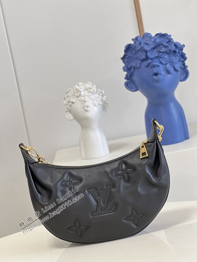LV專櫃2023新款Over The Moon月亮手袋 M59799黑 路易威登Monogram刺繡腋下肩背斜挎女包 dn1199